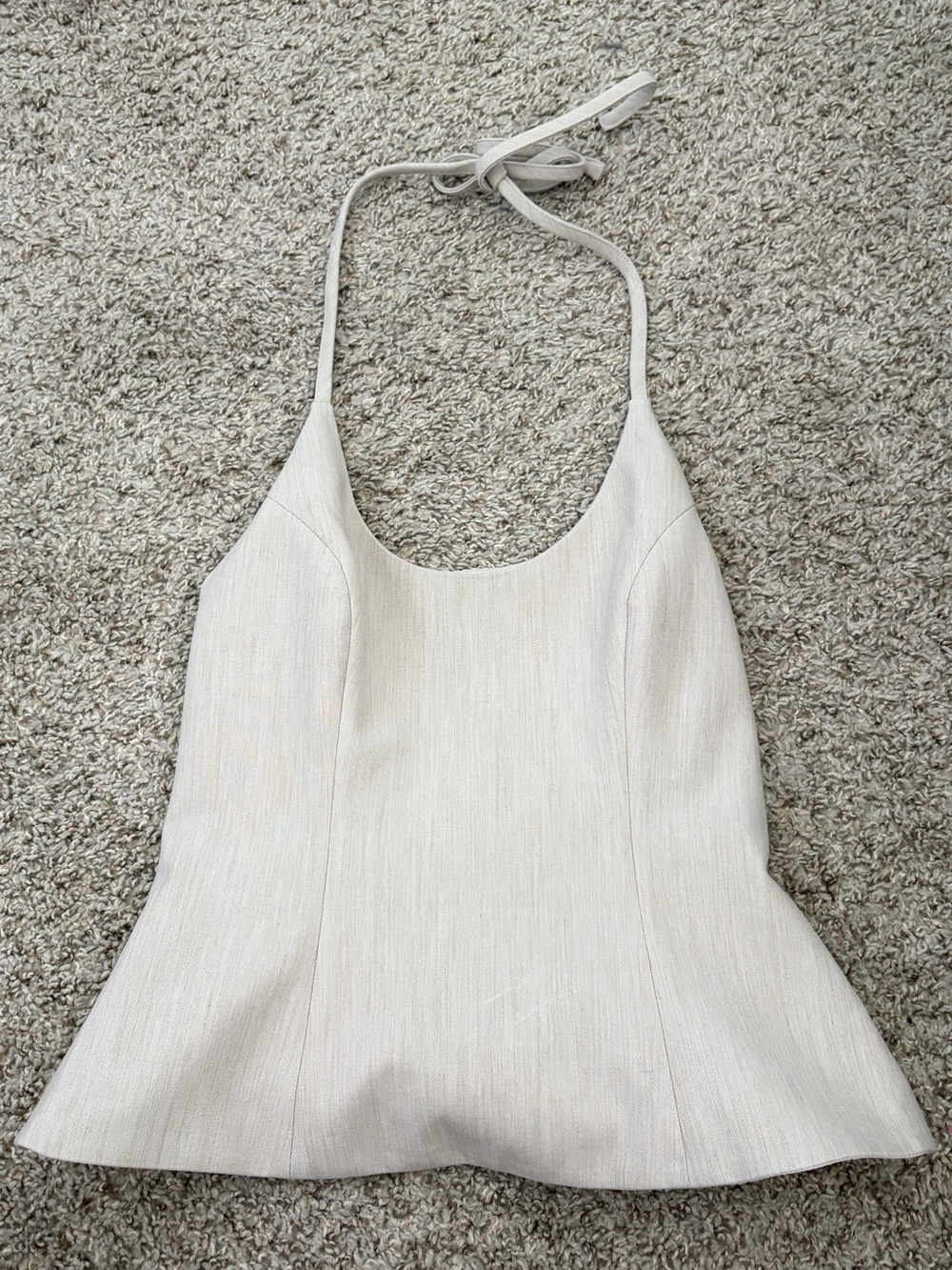 Aritiza babaton Ivory Halter Neck Peplum Top